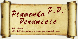 Plamenko Peruničić vizit kartica